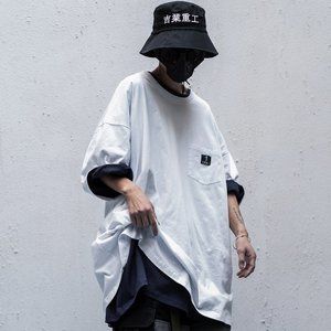 Short Sleeves Streetwear Urban Pocket Tee Oversized T-Shirt Japanese Shirt hi-t2